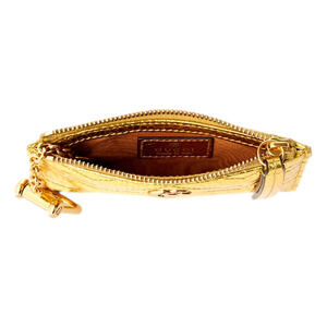 Gucci Marmont Gold Pleated Leather Key Pouch Wallet